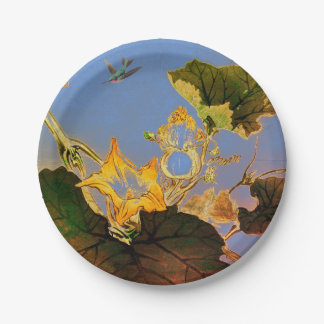 PLATO DE PAPEL IRIS AMARILLO JAPONÉS CIELO AZUL