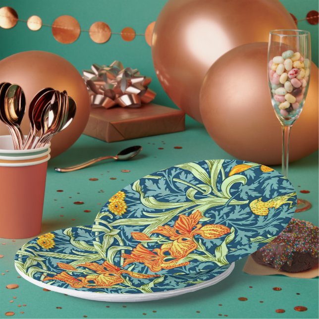 Plato De Papel Iris, un patrón de William Morris, (Multi)