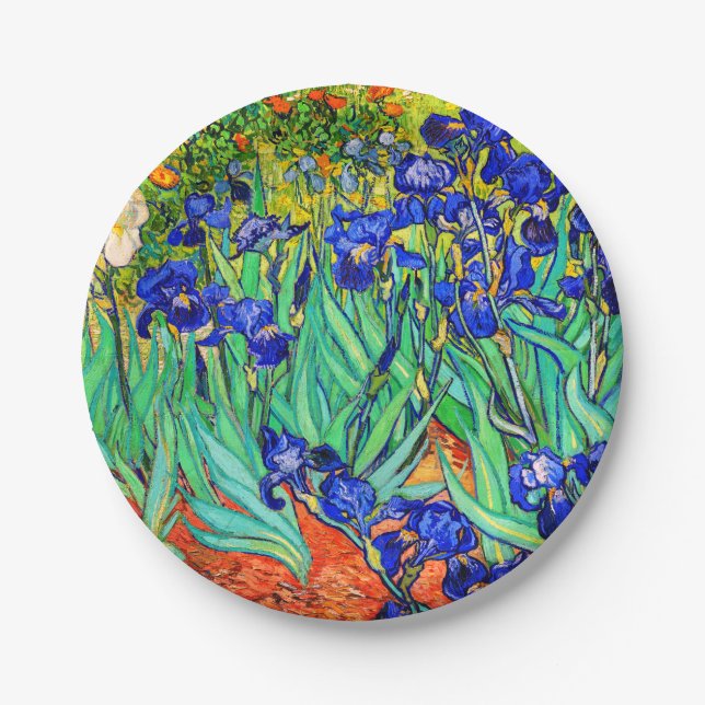 Plato De Papel Irises de Vincent Van Gogh (Anverso)