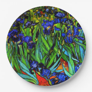 Plato De Papel Irises, famoso cuadro floral de Van Gogh