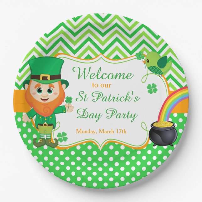 Plato De Papel Irish Leprechaun St Patrick's Day Party (Anverso)