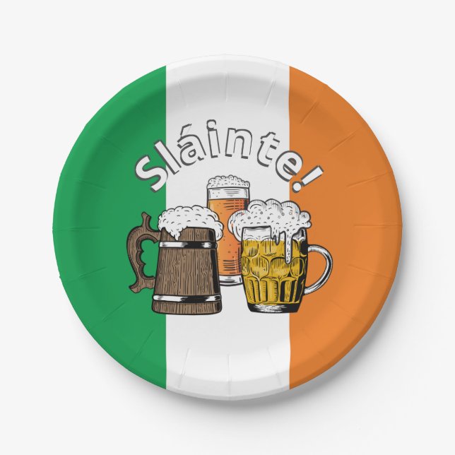 Plato De Papel IRLANDA FLAG Gran Cerveza Irlandesa (Anverso)
