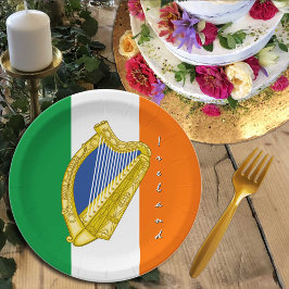 Plato De Papel Irlanda, Harp, Bandera Irlandesa - fiesta, boda /b