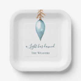 Plato De Papel Isaiah 9:2 Elegantes Navidades de acuarela moderna