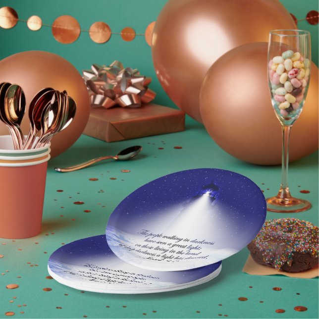 Plato De Papel Isaiah 9:2 Navidades Foto (Multi)