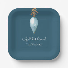 Plato De Papel Isaiah 9:2 Personalizado Acuarela Navidades cristi