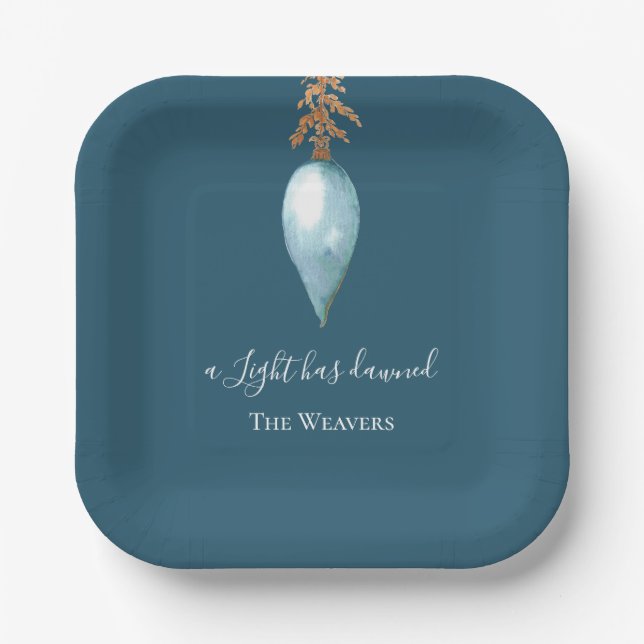 Plato De Papel Isaiah 9:2 Personalizado Acuarela Navidades cristi (Anverso)