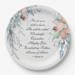 Plato De Papel Isaías 9:6 Se le llamará Maravilloso... Navidades