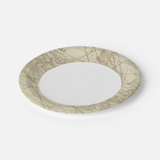 Plato De Papel Isla de Cuba con parte de los bancos bahama (Angular)