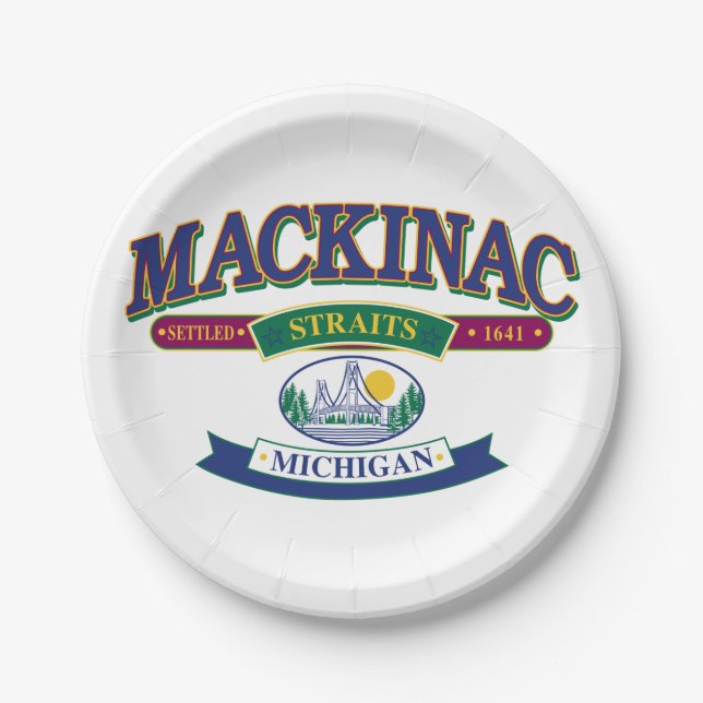 Plato De Papel Isla Mackinac Michigan (Anverso)