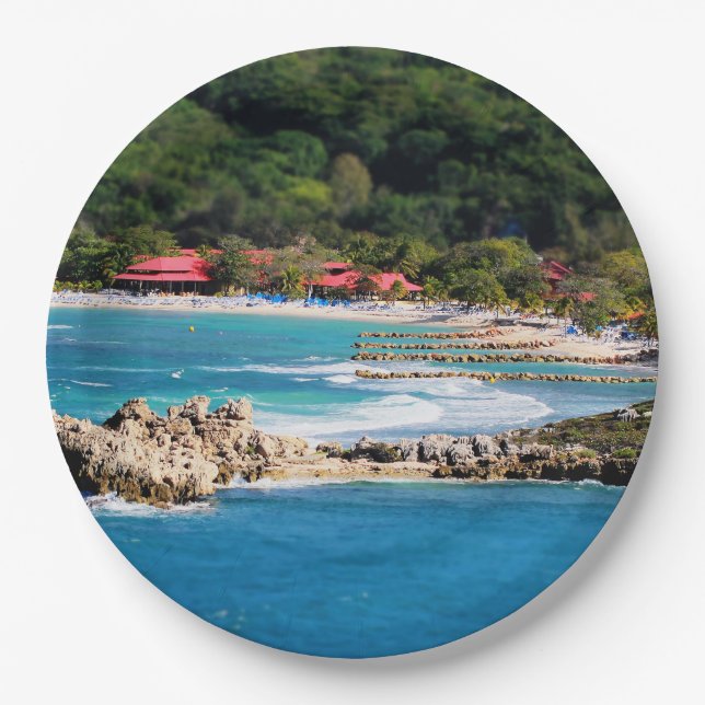 Plato De Papel Isla Tranquila Paraíso Labadee Haití (Anverso)