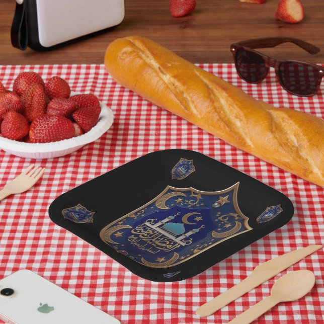 Plato De Papel Islamic Picnic Coaster – Crescent & Calligraphy El (Picnic)