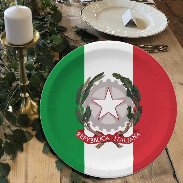 Plato De Papel Italia, fiesta de la bandera italiana, cumpleaños/ (Subido por el creador)