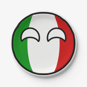 Plato De Papel Italia Geeky que tiende divertida Countryball