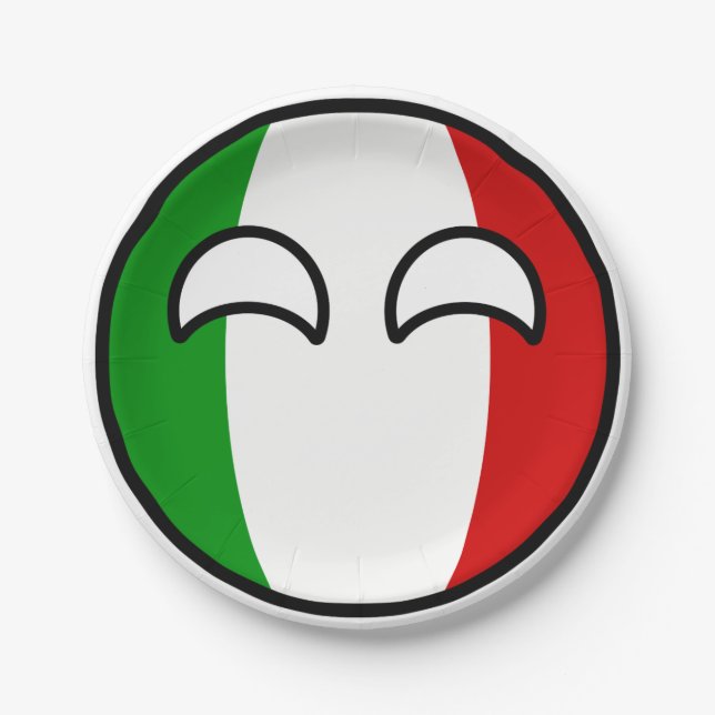 Plato De Papel Italia Geeky que tiende divertida Countryball (Anverso)