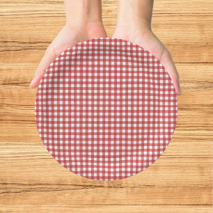 Plato De Papel Italian Ciao Baby de cuadros rojos Baby Shower 