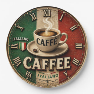 Plato De Papel Italian Coffee Rustic Kitchen Vintage Espresso