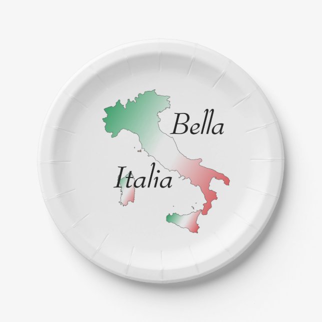 Plato De Papel Italien - Italia Teller (Anverso)