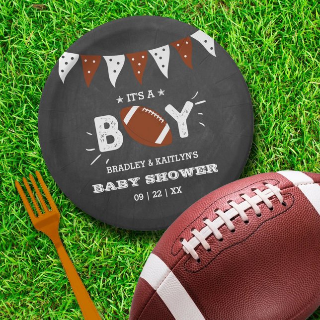 Plato De Papel It's a Boy! Baby Shower con temas de fútbol (Subido por el creador)