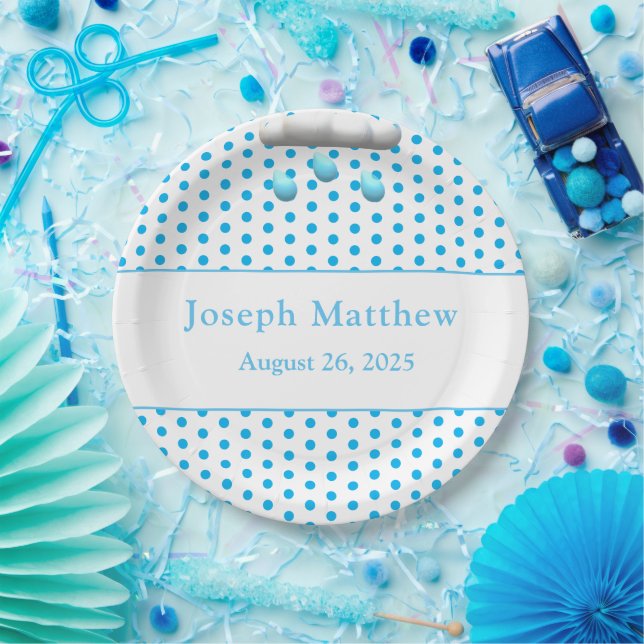 Plato De Papel It's a Boy! Baby Shower personalizable (Fiesta)