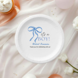 Plato De Papel It's a Boy Blue Ribbon