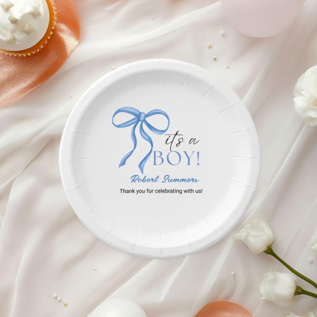 Plato De Papel It's a Boy Blue Ribbon (Subido por el creador)