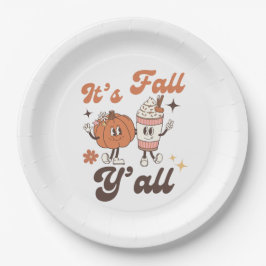 Plato De Papel It's Fall Y'all  – Cute Pumpkin Spice Fall