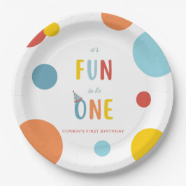 Plato De Papel It's Fun To Be One Colorful Birthday Party Plates