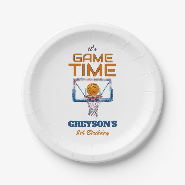 Plato De Papel It's Game Time Any Age Birthday (Anverso)