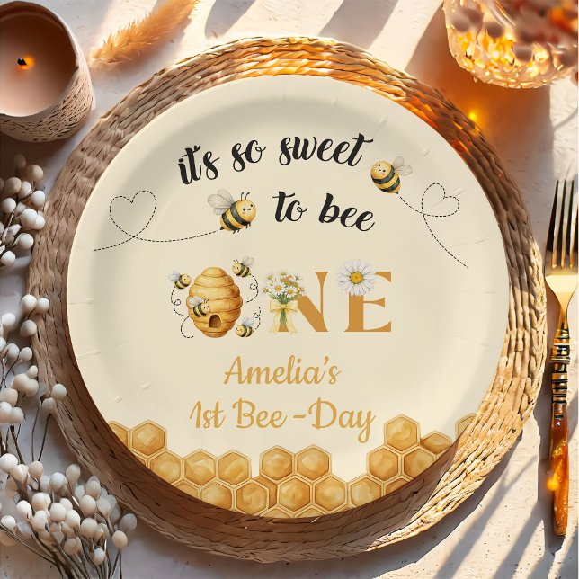 Plato De Papel It's So Sweet To Bee 1st Birthday (Subido por el creador)