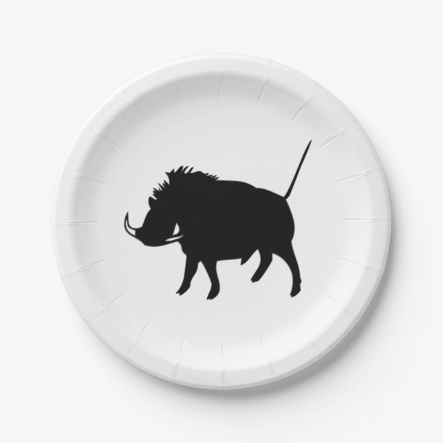 Plato De Papel Jabalí verrugoso  (Anverso)