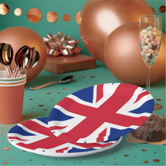 Plato De Papel jack de unión de banderas británicas de moda londi