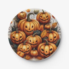 Plato De Papel Jack O Lanterns