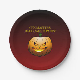 Plato De Papel Jack o'lantern Halloween