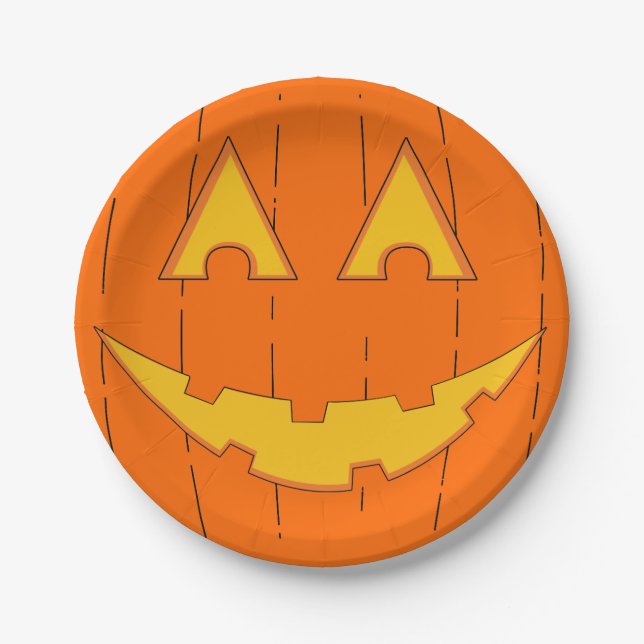 Plato De Papel Jack O'lantern Plate (Anverso)