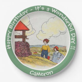 Plato De Papel Jack y Jill Mother Goose Artículos de fiesta de cu