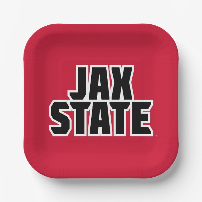 Plato De Papel Jacksonville State University JAX STATE Bold Texto (Anverso)