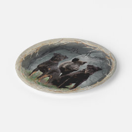 Plato De Papel Jagdterrier, valiente poster de tapicería cardíaca