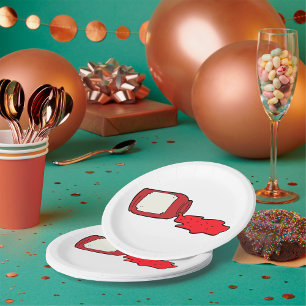 Plato De Papel Jam Cute Rojo Jelly Jar derramado