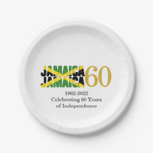 Plato De Papel JAMAICA 60 Aniversario de la Independencia