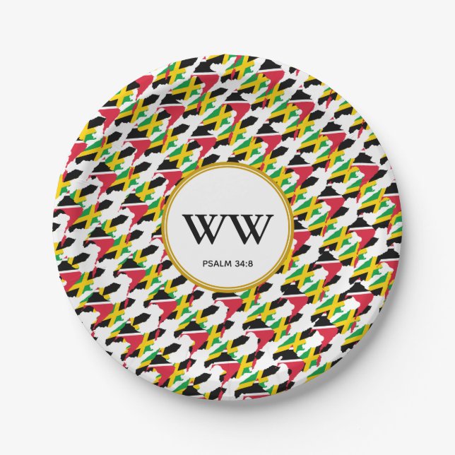 Plato De Papel JAMAICA TRINIDAD Fiesta de Patrimonio Doble (Anverso)