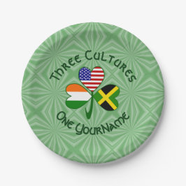 Plato De Papel Jamaicano irlandés USA Banderas Shamrock personali