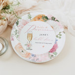 Plato De Papel JANE Rubor Gafas Florales y ducha de novia Prosecc<br><div class="desc">La colección Jane incluye graceful spring florals,  salpicaduras de acuarela y un elegante tipo de letra de escritura caligráfica. Esta colección es perfecta para un clásico evento femenino de novias.</div>