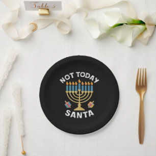Plato De Papel Janucá No Hoy Papá Noel Judío Chanucá