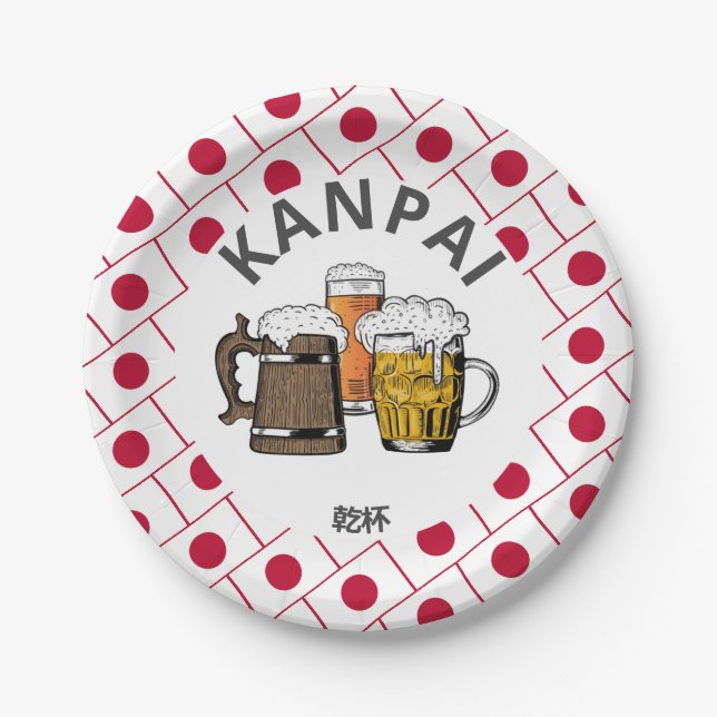 Plato De Papel JAPÓN Kanpai 乾 杯 gran cerveza japonesa (Anverso)