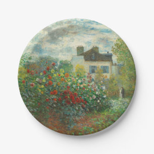 Plato De Papel Jardín de artistas de Monet en Argenteuil Pintura