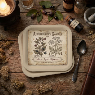 Plato De Papel Jardín de Farmacia Belladona Veneno