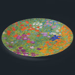 Plato De Papel Jardín de flores por Gustav Klimt<br><div class="desc">Visita mi tienda para un diseño más interesante y más opciones de color => zazzle.com/colorfulworld*</div>