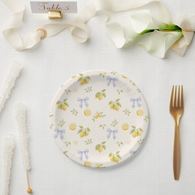 Plato De Papel Jardín de limoneros con ratones (Boda)