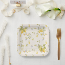 Plato De Papel Jardín de limoneros con ratones